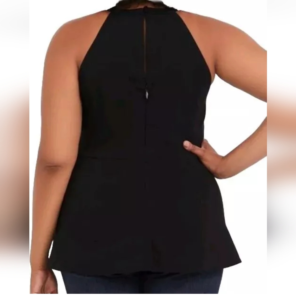 Torrid Blouse Whimisgoth Bengaline High Neck Caged Front Top Emo Punk Biker 5X - Picture 4 of 12